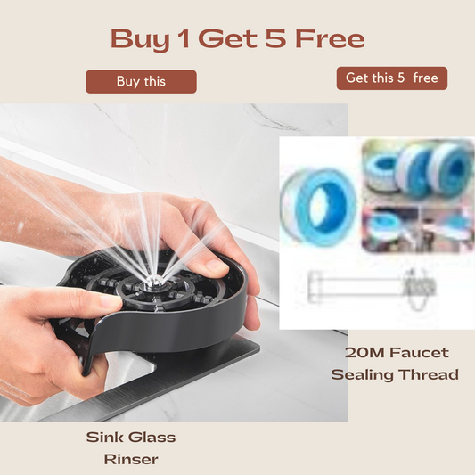 Faucet Glass Rinser with FREE 5 PCS Faucet Sealing Thread
