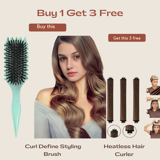 Curl Define Styling Brush with FREE Heatless Hair Curler