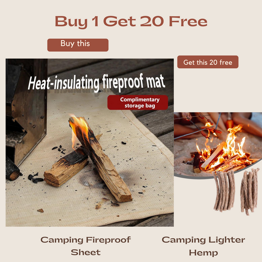 Camping Fireproof Sheet Flame with FREE Camping Lighter Hemp