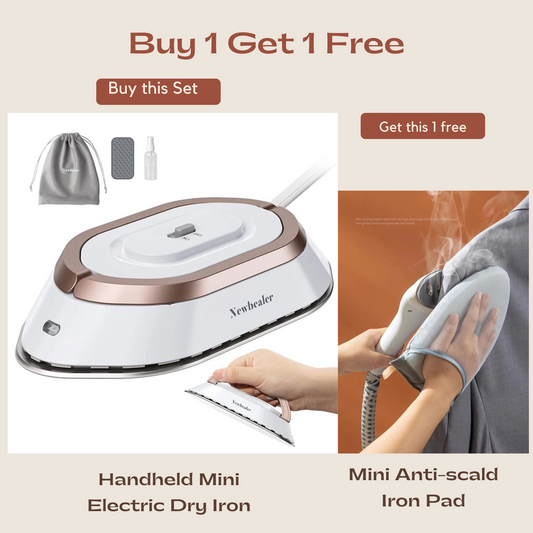 Handheld Mini Electric Dry Iron with FREE Mini Anti-scald Iron Pad