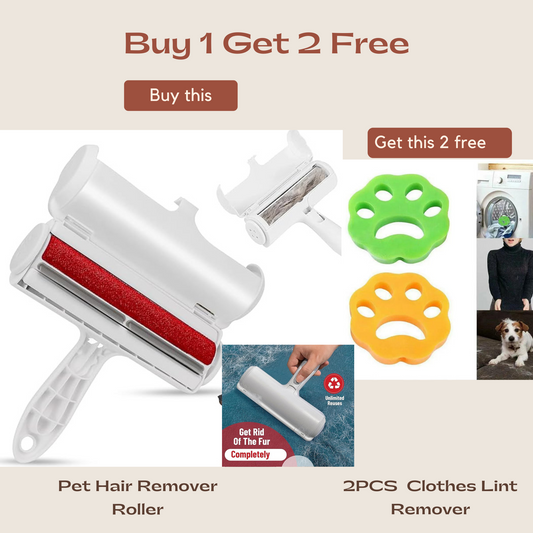 Pet Hair Remover Roller with FREE  2PCS Clothes Lint Remover