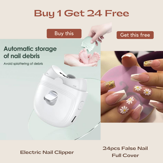 Electric Nail Clipper with FREE 24pcs False Nail Full Cover