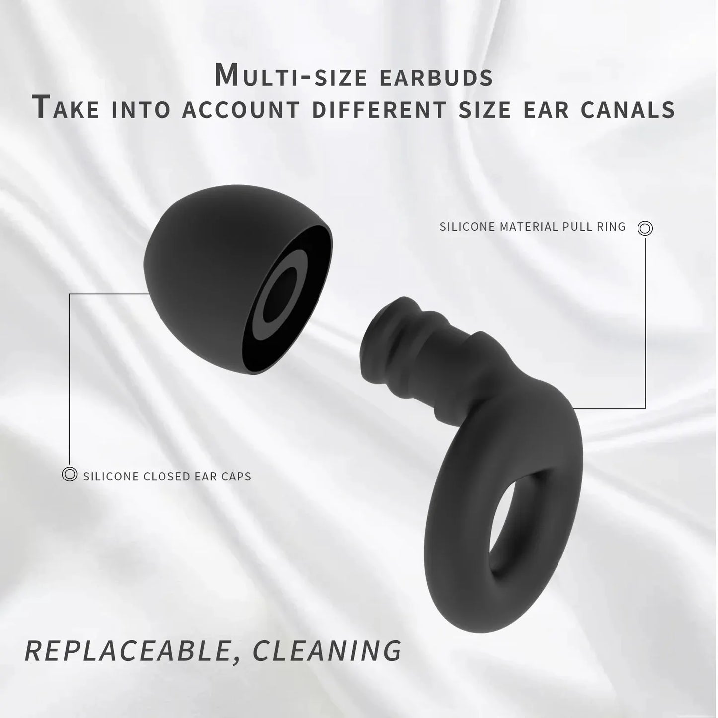 Soft Silicone Ear Plugs for Sleeping and Noise Reduction