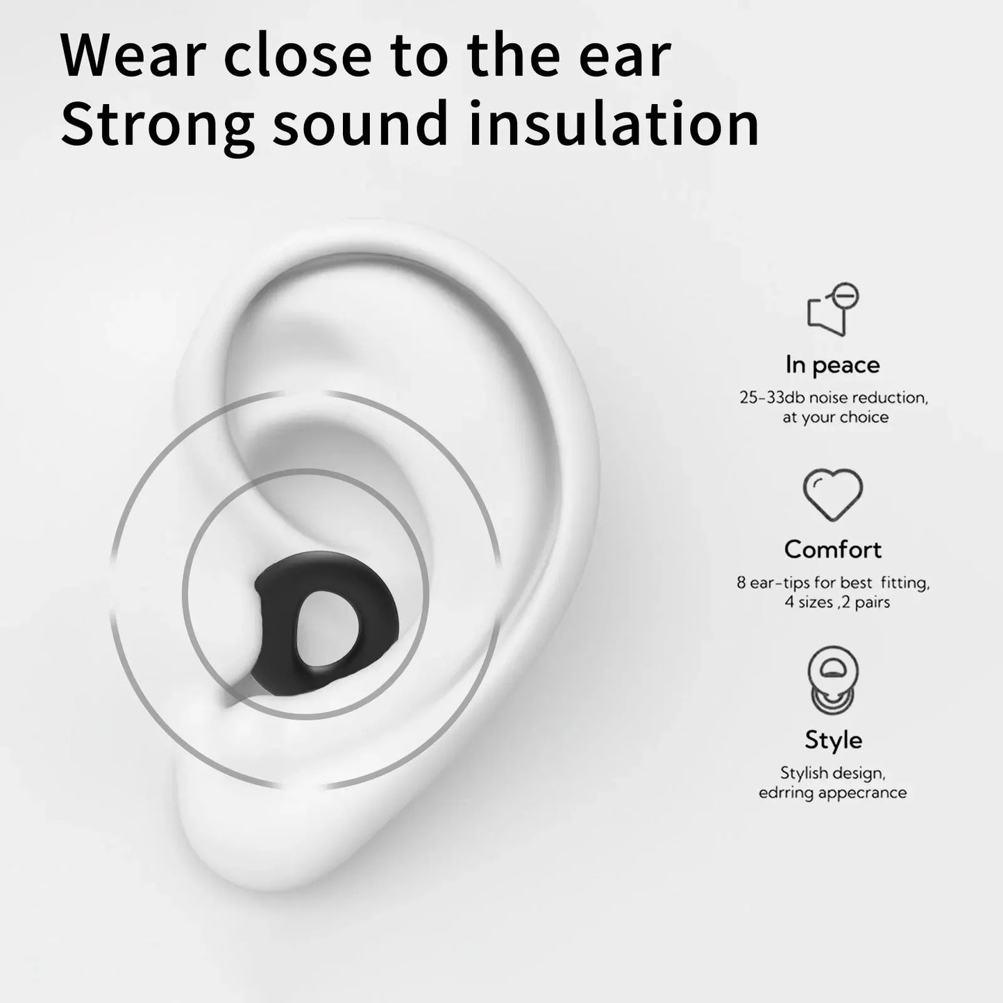 Soft Silicone Ear Plugs for Sleeping and Noise Reduction