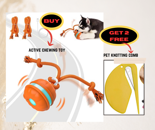 Interactive Chewing Toys Knot Rope with FREE 2PCS Pet Knotting Comb