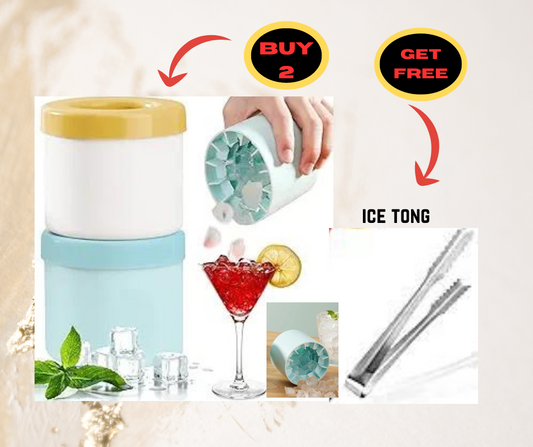 2PCS BPA Free Cylinder Ice Cube Trays with Lids and FREE Stainless Steel Ice Tong