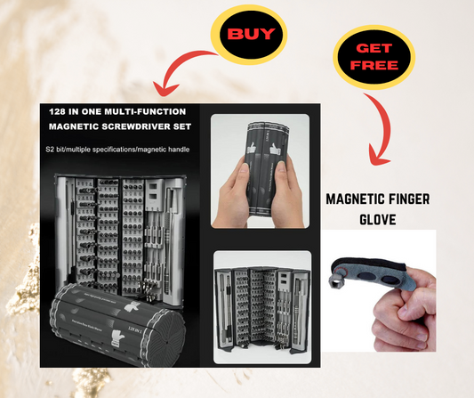 128-in-1 Precision Multi-function Screwdriver Book Set with FREE Magnetic Finger Glove
