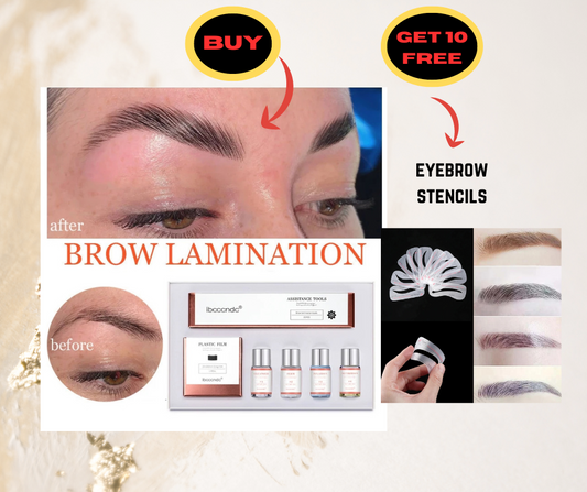 Brow Lamination Kit with Free Eyebrow Stencil 10 PCS