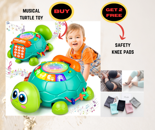 Educational Musical Turtle Toy with FREE Safety Knee Pads