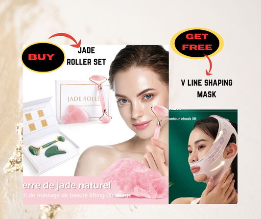Face Jade Roller Set with FREE V Line Shape