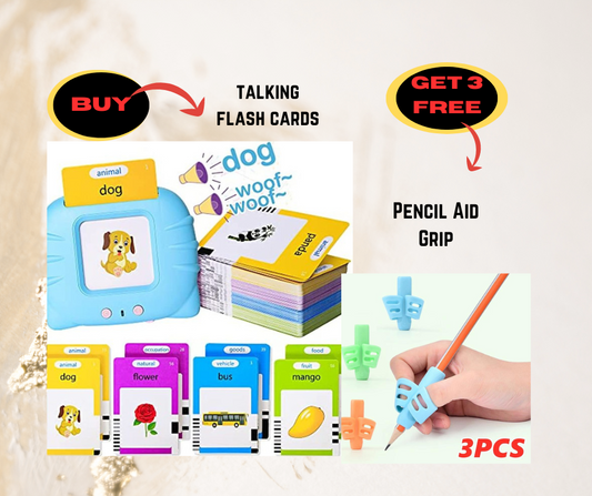 Talking Flash Cards Early Educational Toys with FREE Pencil Aid Grips